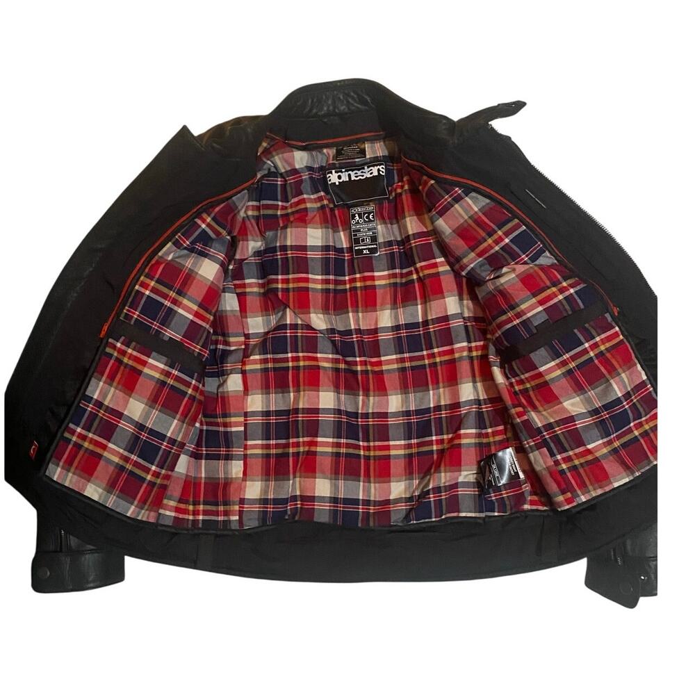Alpine Stars Buffalo Leather Crazy Eight Padded Motorcycle Jacket - Picture 3 of 10